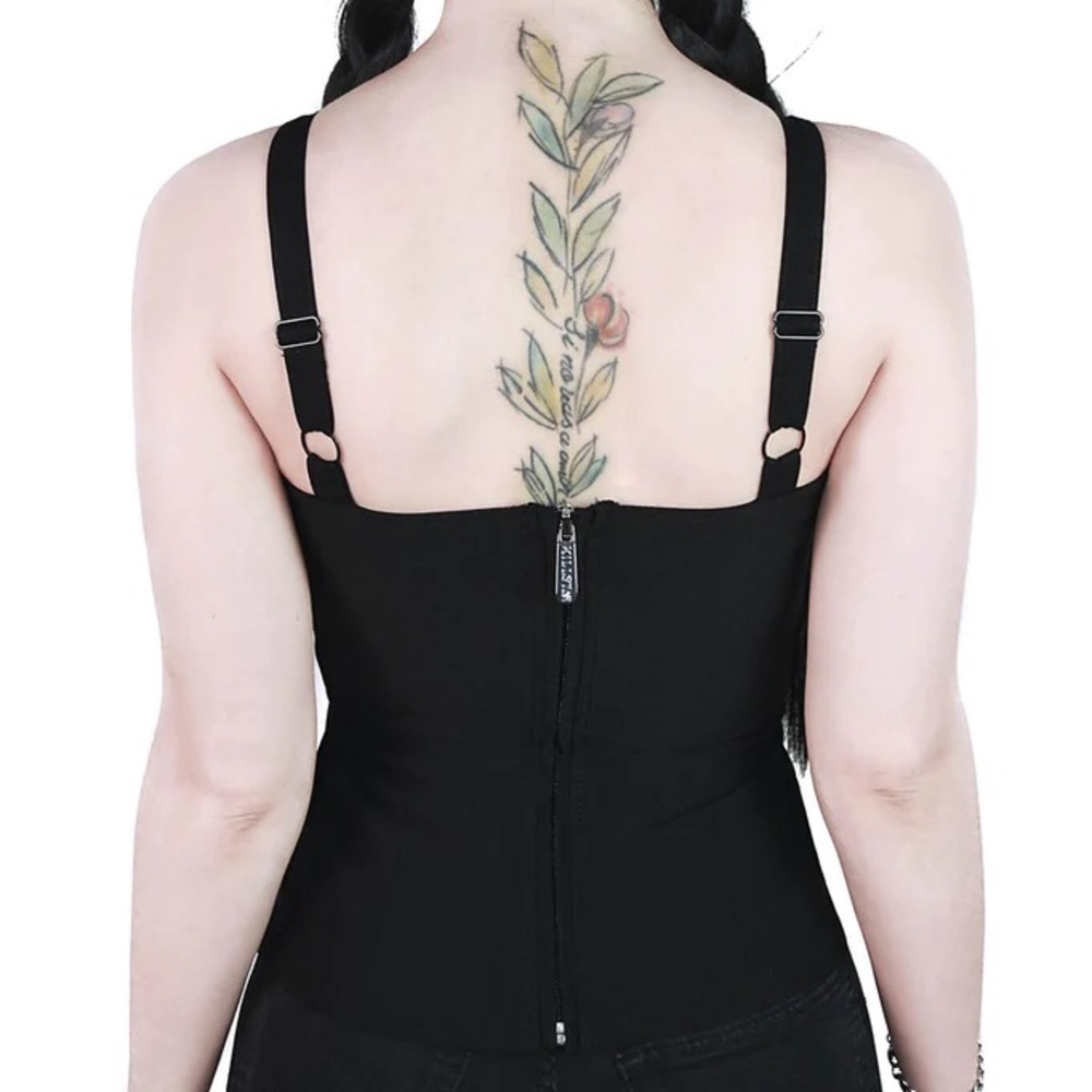 Killstar Black Strappy Gothic Tank Top - Picture 3 of 7